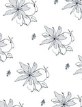 Light Gray Sketchy Floral Vine Rug