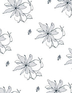 Light Gray Sketchy Floral Vine Rug