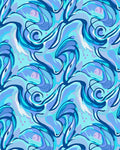 Cool Blue Swirl Pattern Rug