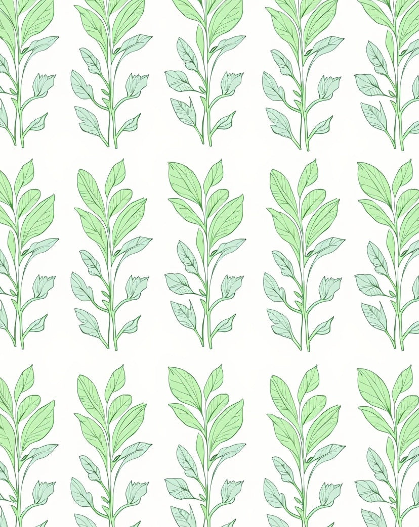 Fresh Leafy Botanical Pattern Rug