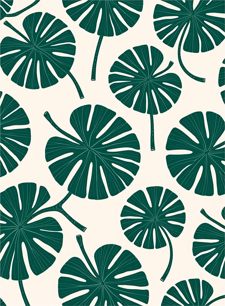 Tropical Leaf Pattern Rug