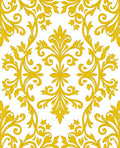 Golden Floral Scroll Pattern Rug