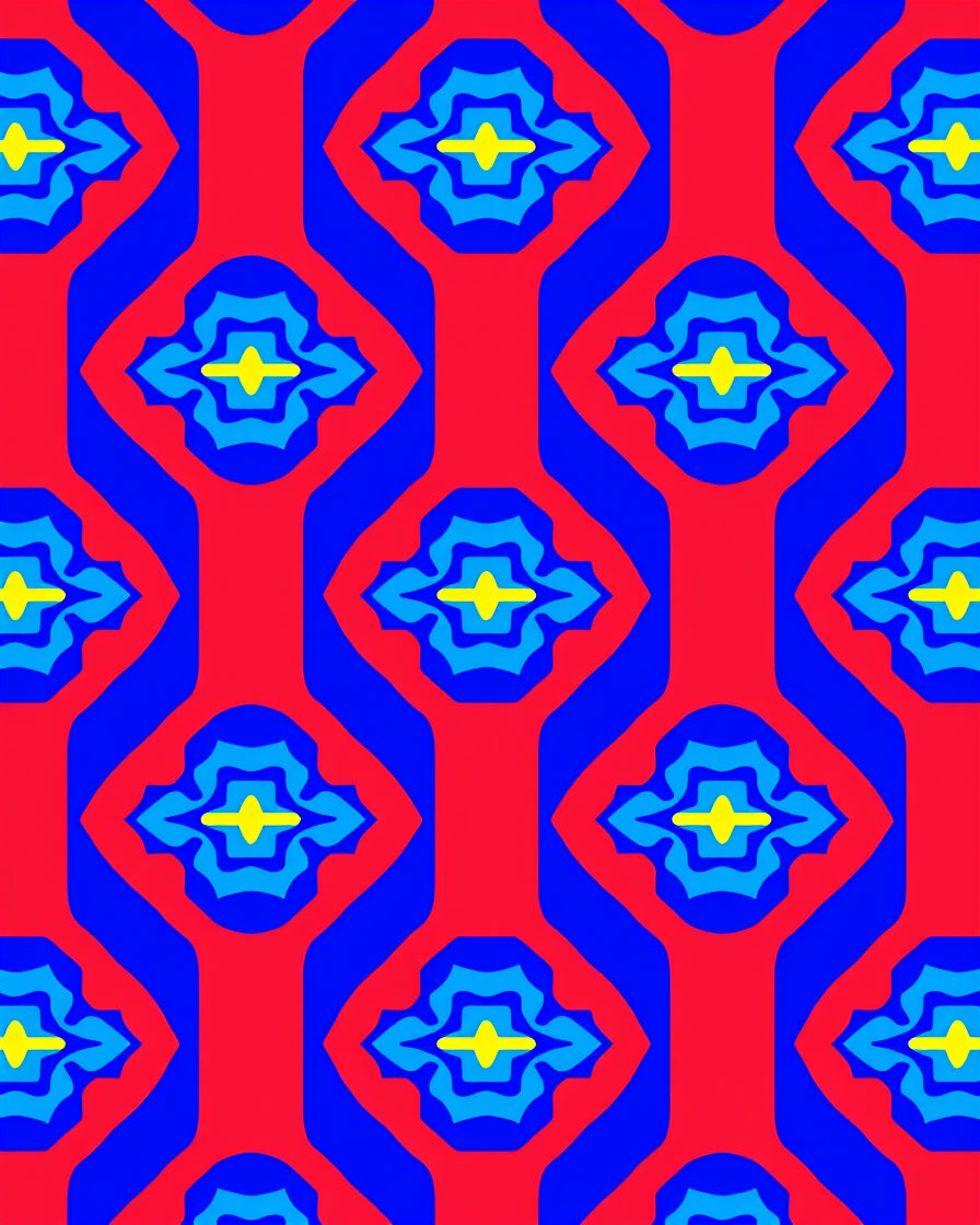 Vibrant Abstract Floral Geometric Design Rug