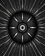 Black White Radial Burst Sunburst Rug