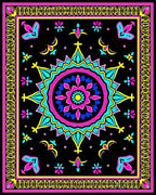 Vibrant Mandala Floral Geometric Rug