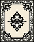 Classic Floral Medallion Border Design Rug