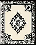 Classic Floral Medallion Border Design Rug