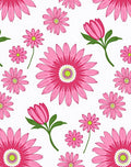 Vibrant Pink Daisy Pattern Rug