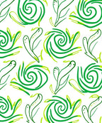 Green Swirls Leafy Abstract Pattern Rug