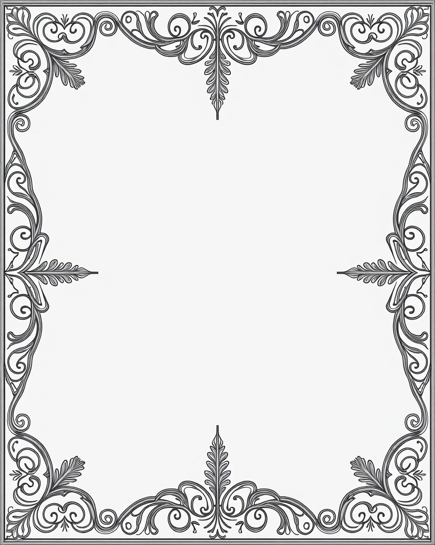 Ornate Flourish Scrollwork Pattern Rug