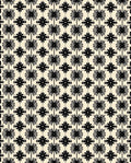 Art Deco Black Starburst Floral Pattern Rug