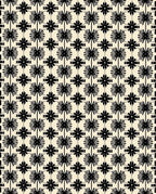Art Deco Black Starburst Floral Pattern Rug