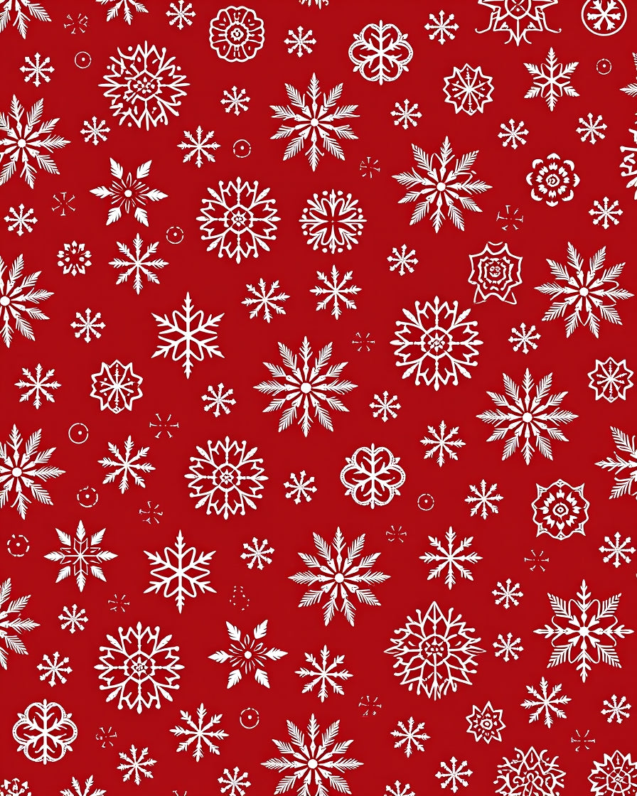 Red White Snowflake Collection Rug