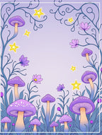 Whimsical Mushroom Star Pattern Rug