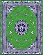 Vibrant Green Blue Floral Medallion Rug