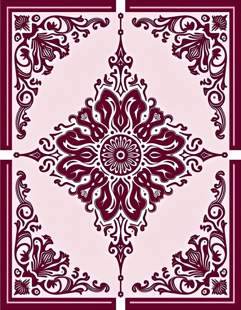 Elegant Paisley Floral Medallion Pattern Rug