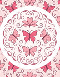 Pink Butterfly Floral Mandala Design Rug