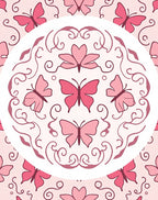 Pink Butterfly Floral Mandala Design Rug