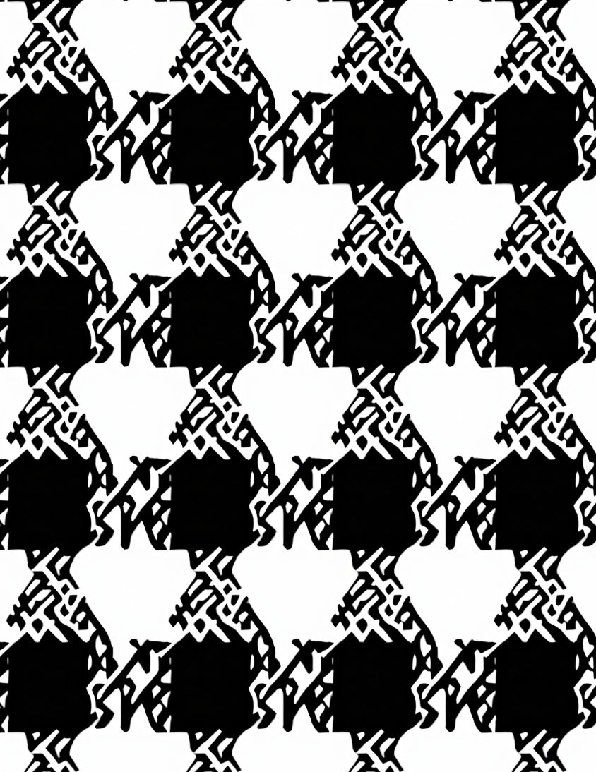 Black White Houndstooth Pattern Design Rug