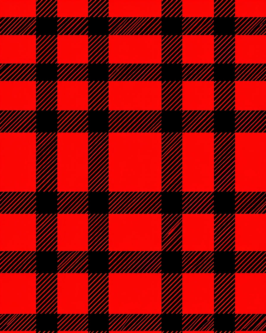 Bold Red Black Buffalo Check Pattern Rug