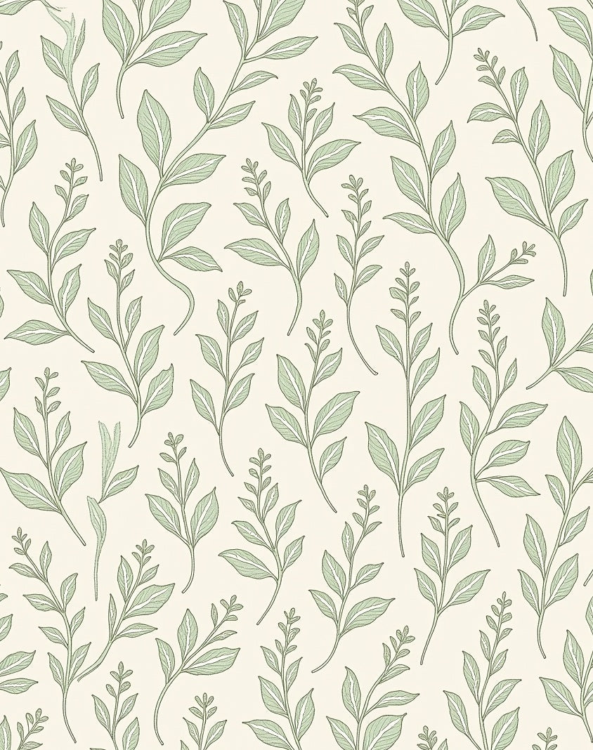 Botanical Branch Pattern Print Rug