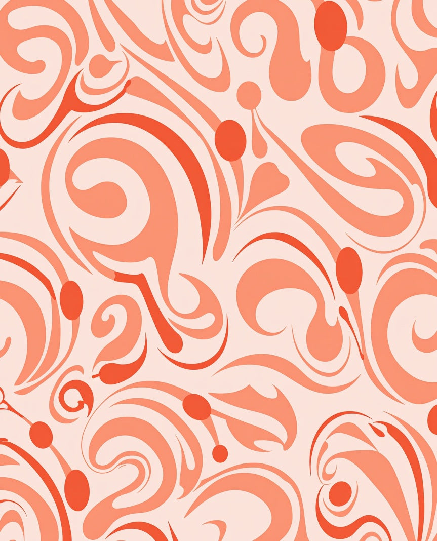Coral Swirl Floral Pattern Design Rug