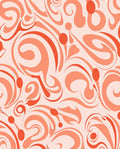 Coral Swirl Floral Pattern Design Rug