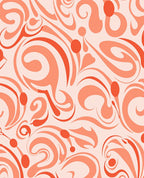 Coral Swirl Floral Pattern Design Rug