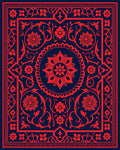 Red Floral Vintage Patterned Rug