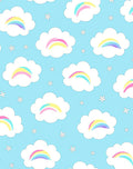 Whimsical Cloud Rainbow Pattern Rug