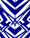 Sharp Blue White Geometric Abstract Design Rug