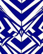 Sharp Blue White Geometric Abstract Design Rug
