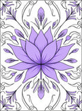 Floral Mandala Purple Outline Rug