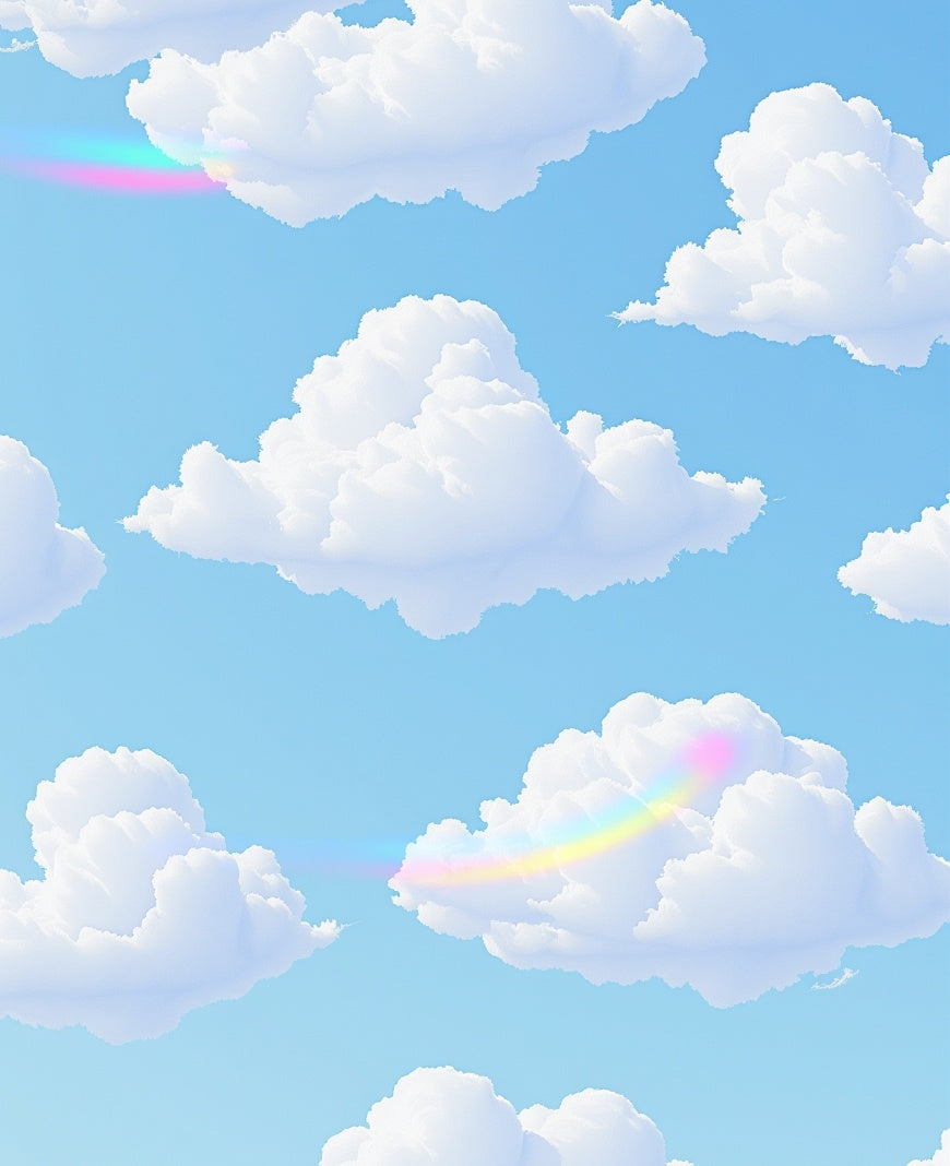 Dreamy Cloud With Rainbow Accent Rug