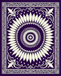 Floral Sunburst Mandala Pattern Rug