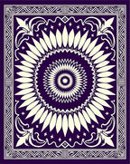 Floral Sunburst Mandala Pattern Rug