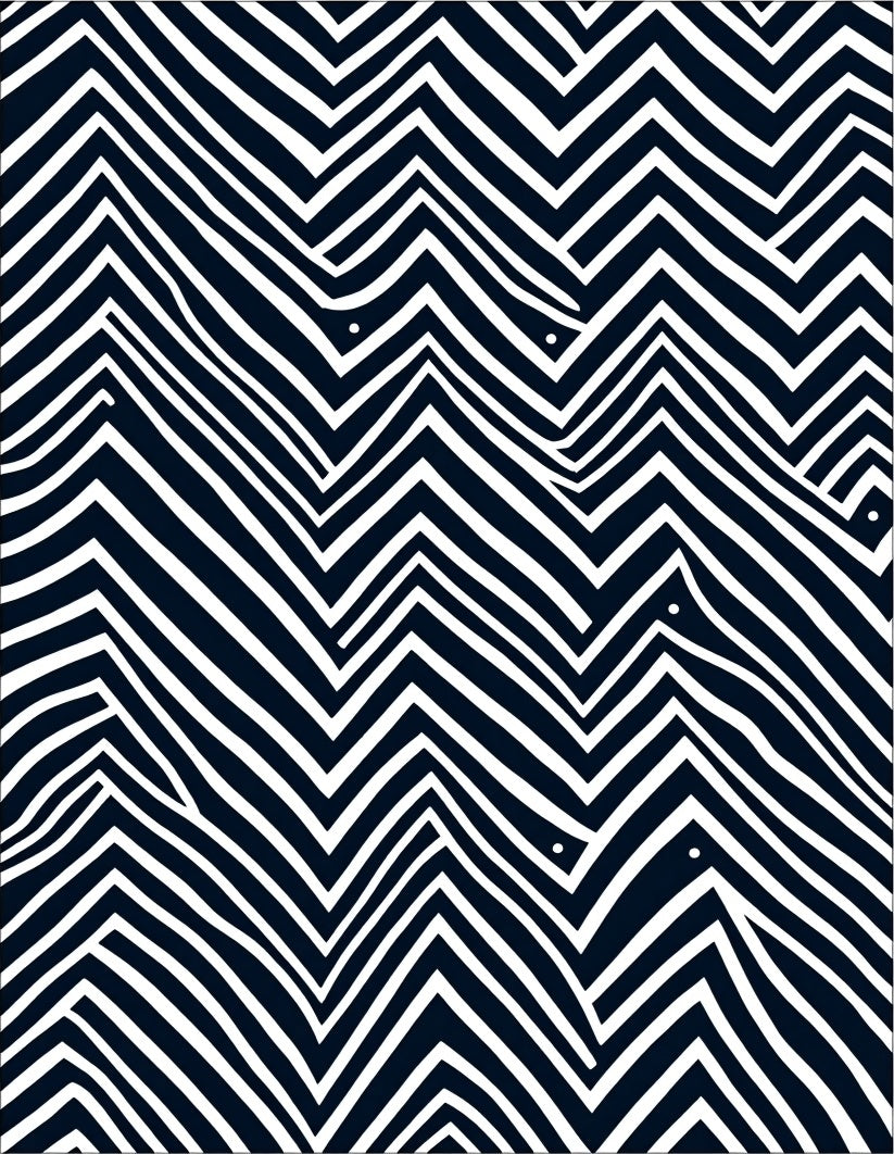 Bold Zigzag Black White Pattern Rug