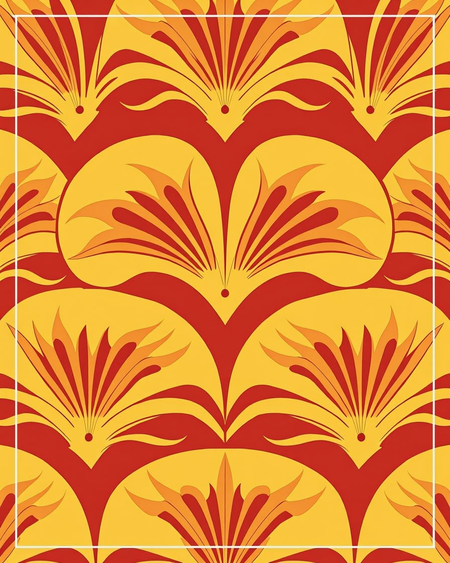 Art Nouveau Fan Pattern Rug