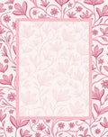 Pink Floral Vine Pattern Rug