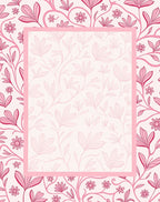 Pink Floral Vine Pattern Rug