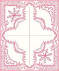 Pink Ornate Floral Border Design Rug