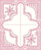 Pink Ornate Floral Border Design Rug
