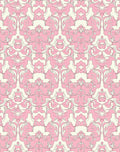 Pink Floral Swirl Repeat Pattern Rug