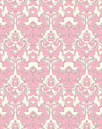 Pink Floral Swirl Repeat Pattern Rug