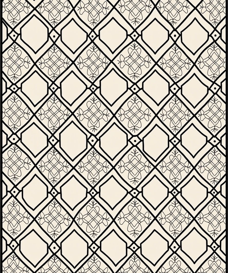 Geometric Diamond Pattern With Intricate Details Rug