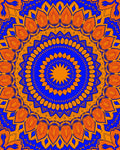 Royal Blue Golden Sunburst Mandala Rug