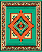 Bold Geometric Diamond Pattern Rug