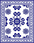 Elegant Blue Floral Motif Decor Rug