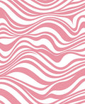 Pink White Wavy Stripe Pattern Rug