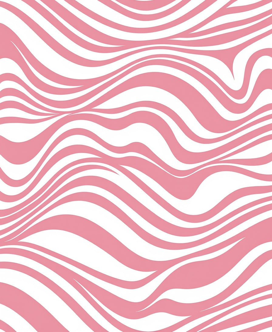Pink White Wavy Stripe Pattern Rug